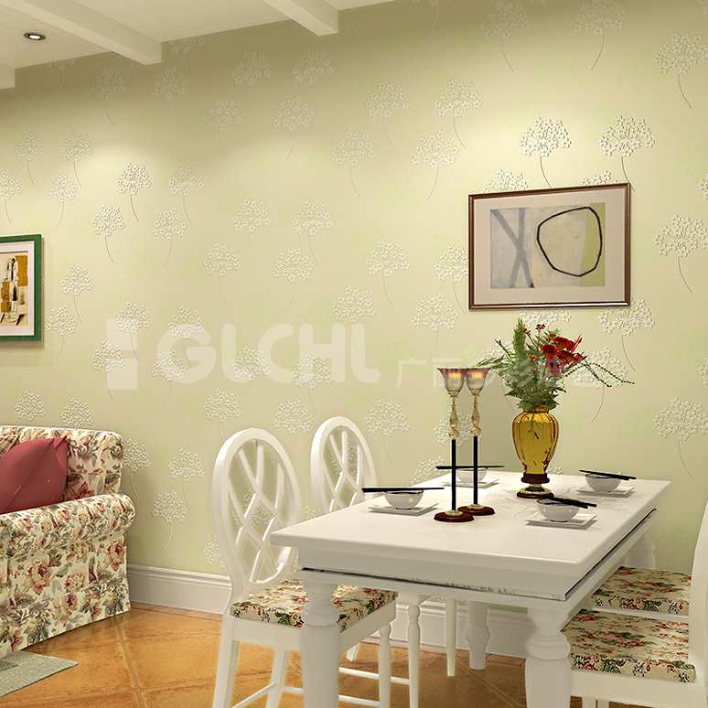 田園風格手工墻紙餐廳